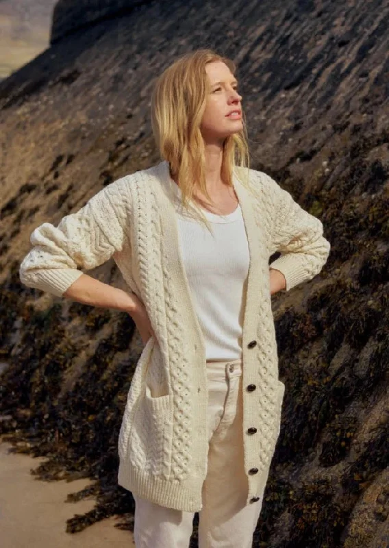 Aran Boyfriend Cardigan | Natural