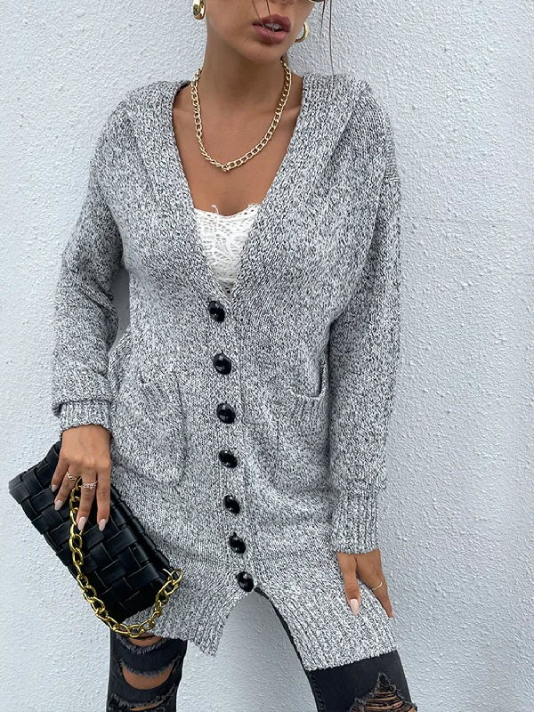 Button Down Hooded Cardigan