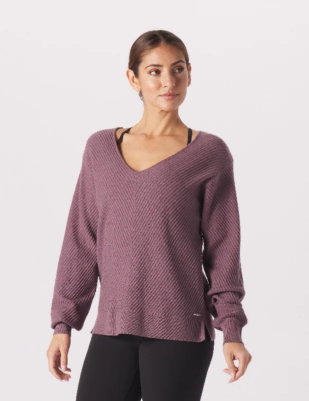 Luxury Rib Sweater: Berry Wine