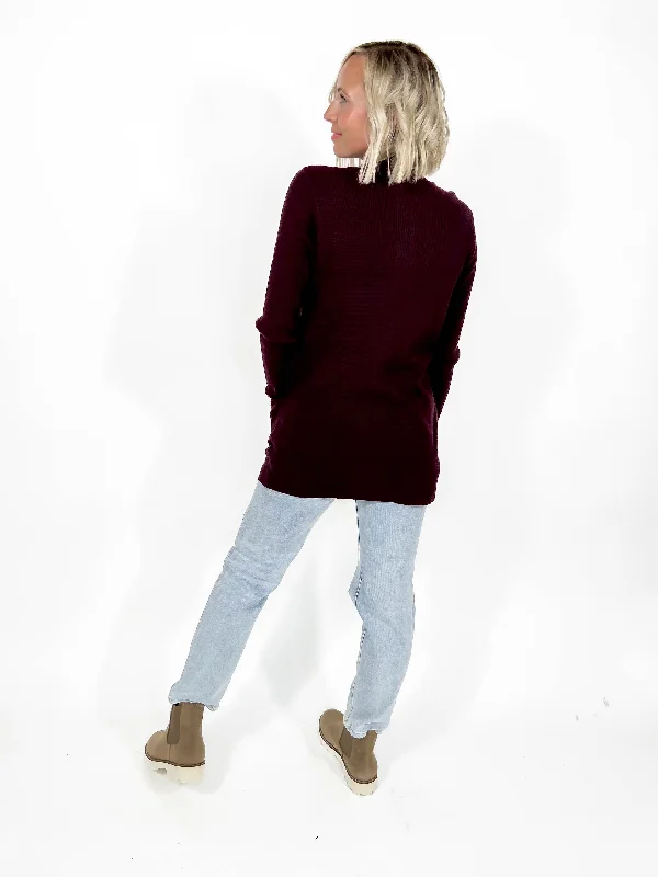 Nicoletta Waffle Cardigan- FIG