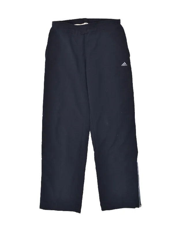 ADIDAS Womens Tracksuit Trousers UK 12 Medium Navy Blue Polyester