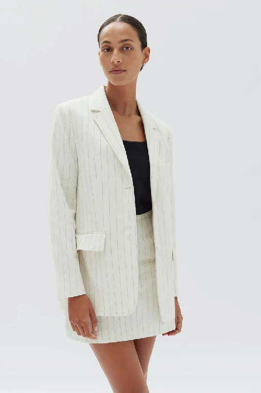 Assembly Lelia Stripe Linen Jacket - Cream