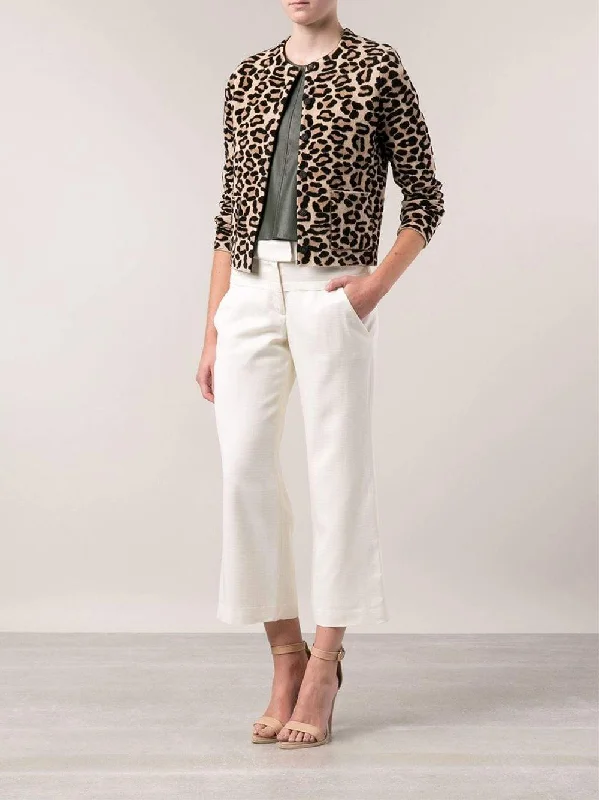 Cropped Leopard Knit Jacket