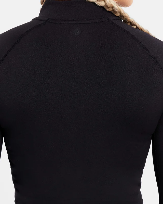 Essential Seamless Zip Jacket - Black