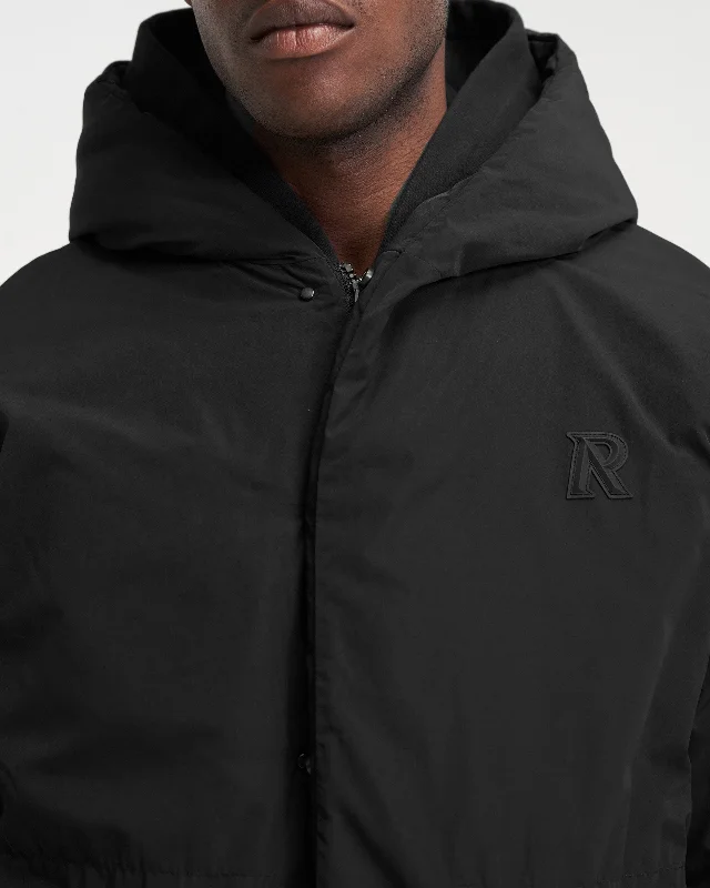 Hooded Puffer Jacket - Jet Black