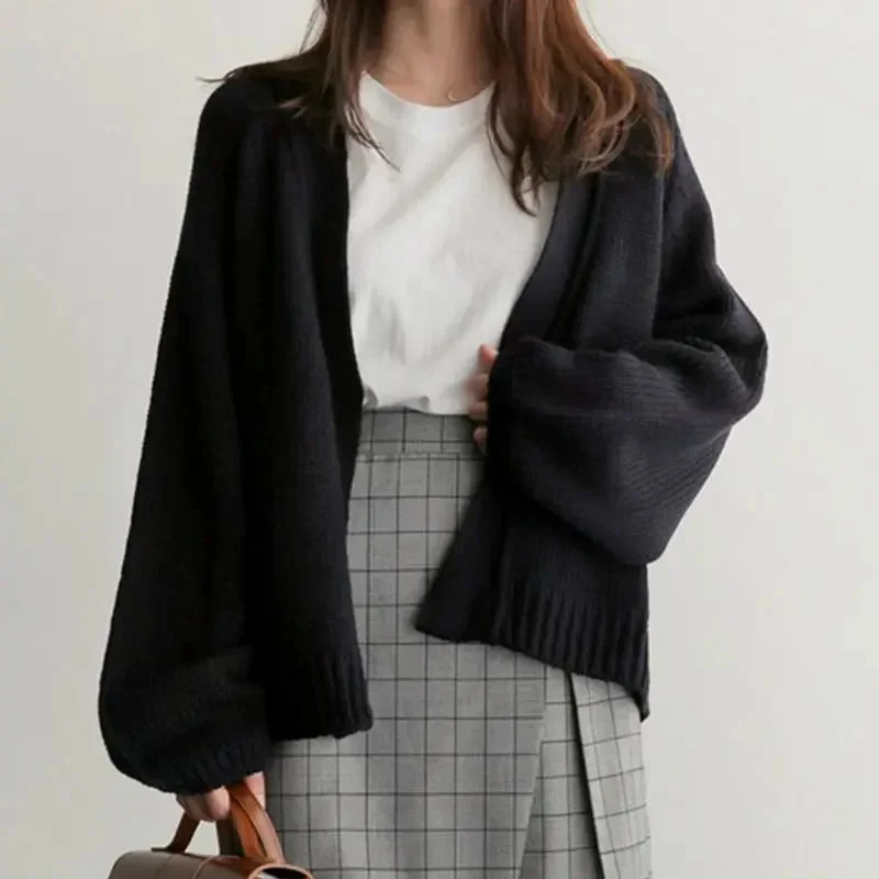 Knitted Sweater Cardigan Women 2024 Autumn Pull Femme Long Sleeve Knitwear Winter Casual Coat