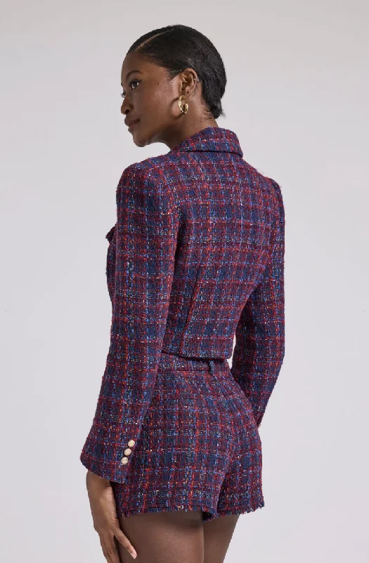 Norah Tweed Blazer - Navy Multi