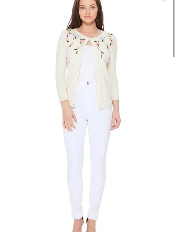 Floral O’Hara Cream Cardigan