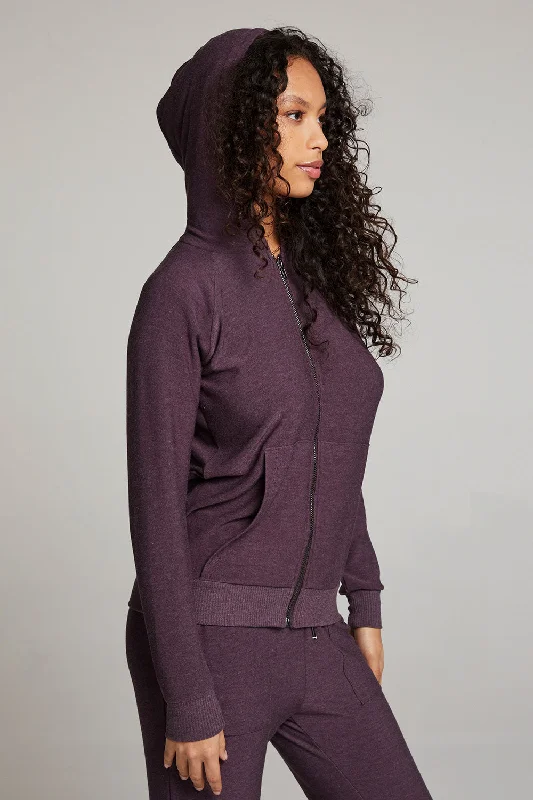 Plum Perfect Long Sleeve Raglan Zip Up Hoodie