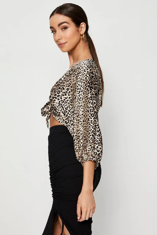 Print Crop Bolero Short Sleeve