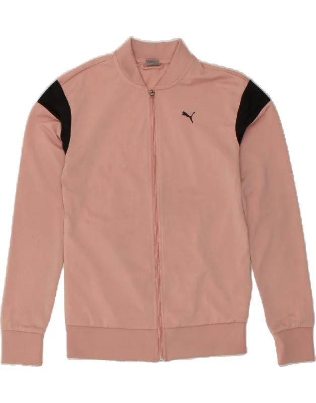 PUMA Womens Tracksuit Top Jacket UK 10 Small Pink Colourblock Polyester