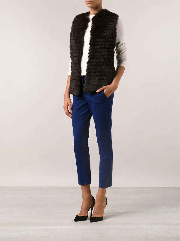 Rabbit Fur Vest On Knit