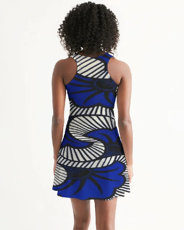 AKH African Fleurs Bleues Women's Racerback Dress