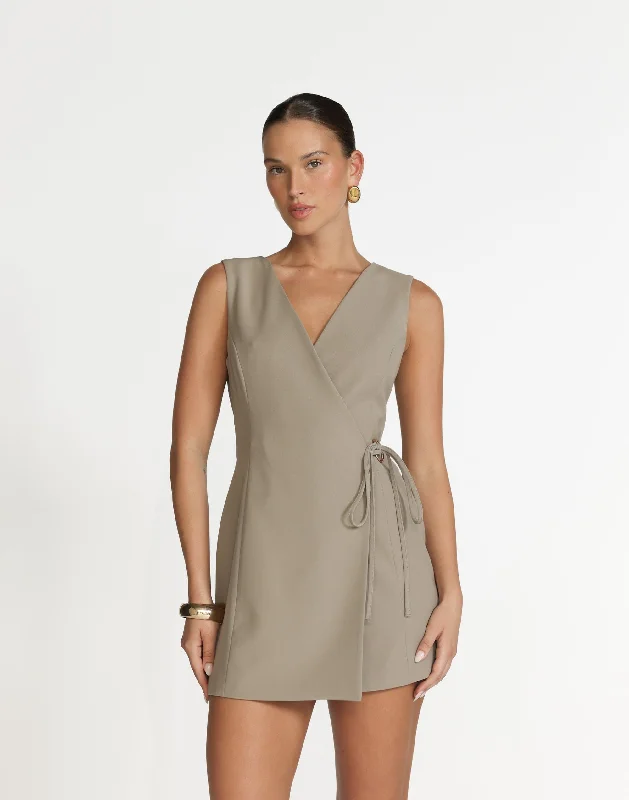 Alayna Mini Dress (Dusty Sage)