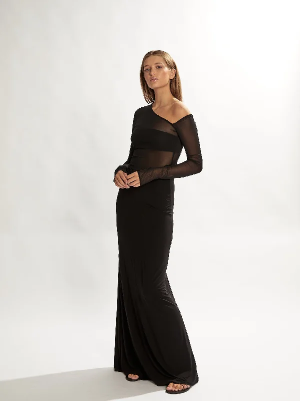 Blane Mesh Maxi Dress Black