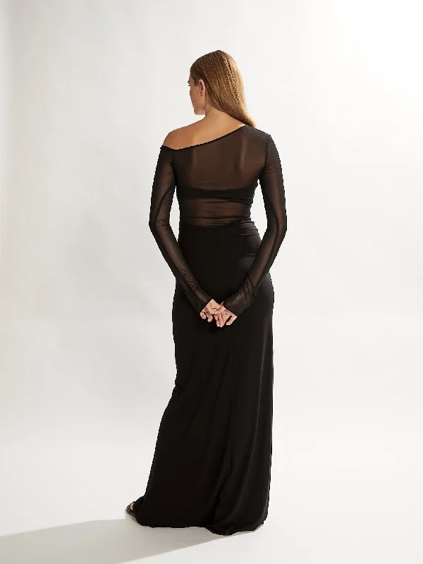 Blane Mesh Maxi Dress Black