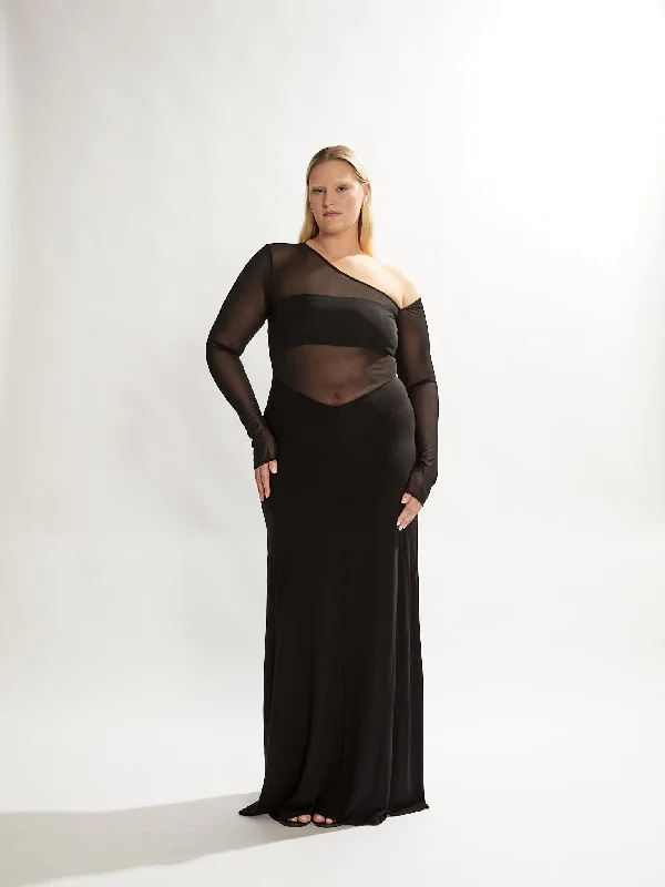 Blane Mesh Maxi Dress Black