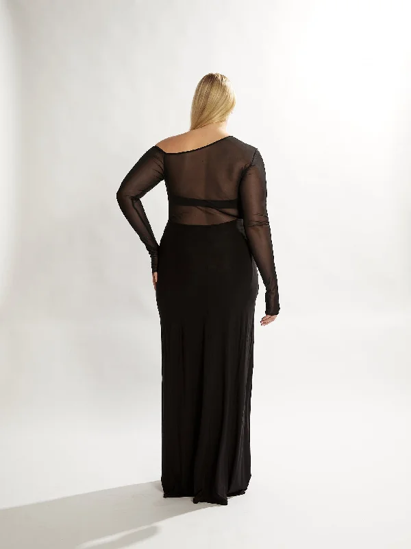 Blane Mesh Maxi Dress Black