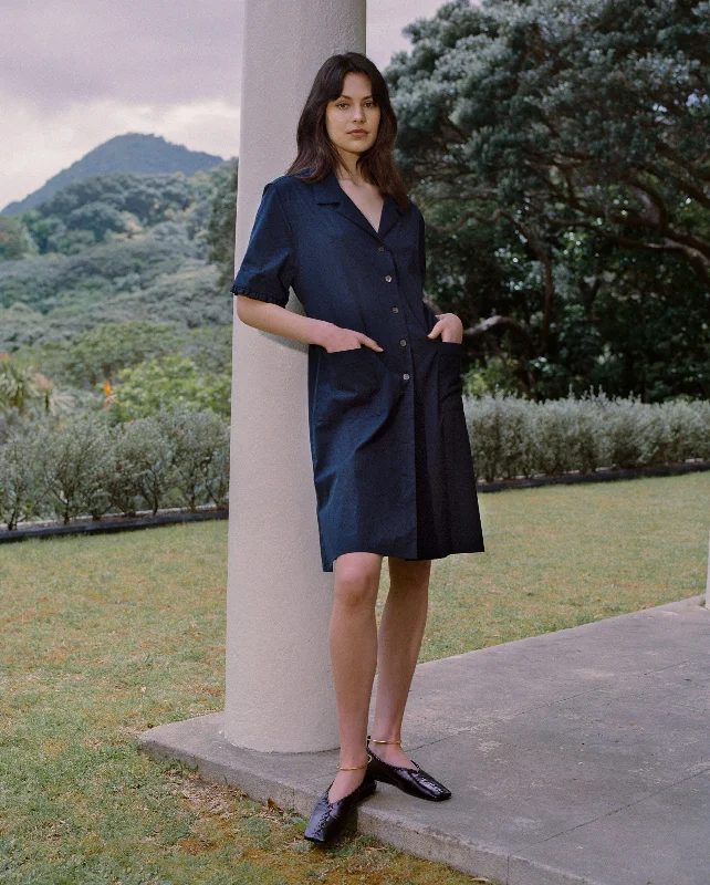 CELEBRATION SHIRT DRESS / NAVY