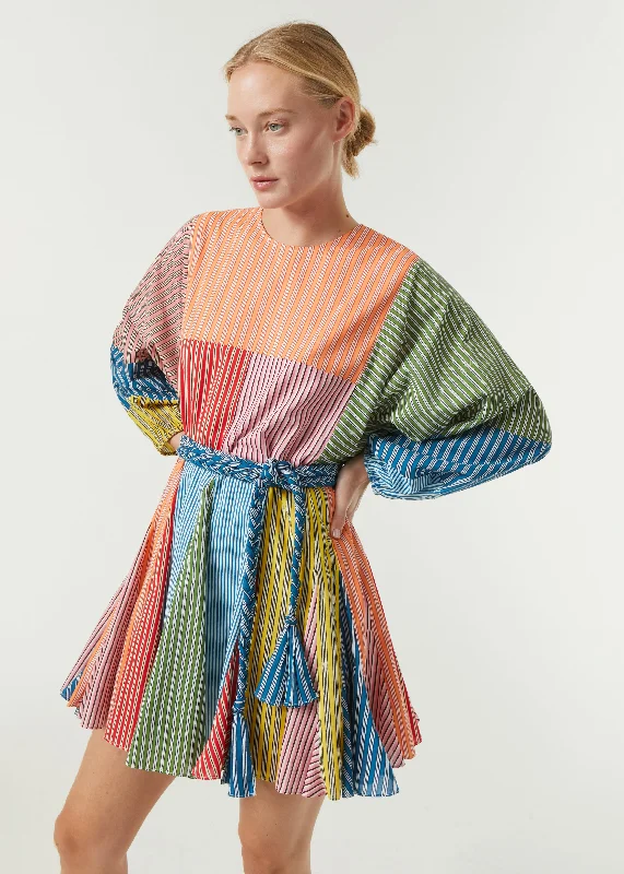 Ella Dress | Multi Stripe Patchwork