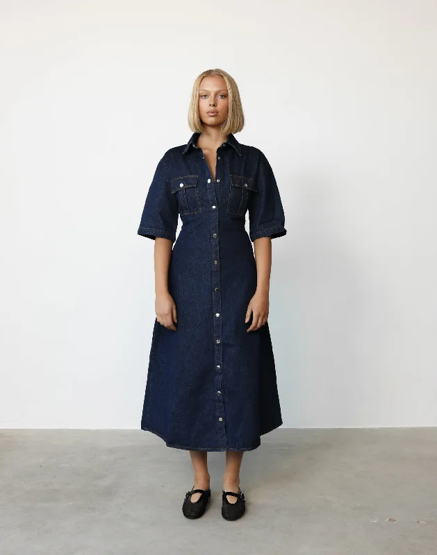 Hadid Maxi Dress (Dark Denim)