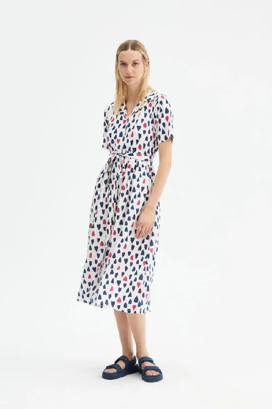 Compania Fantastica Heart Print Midi Shirt Dress