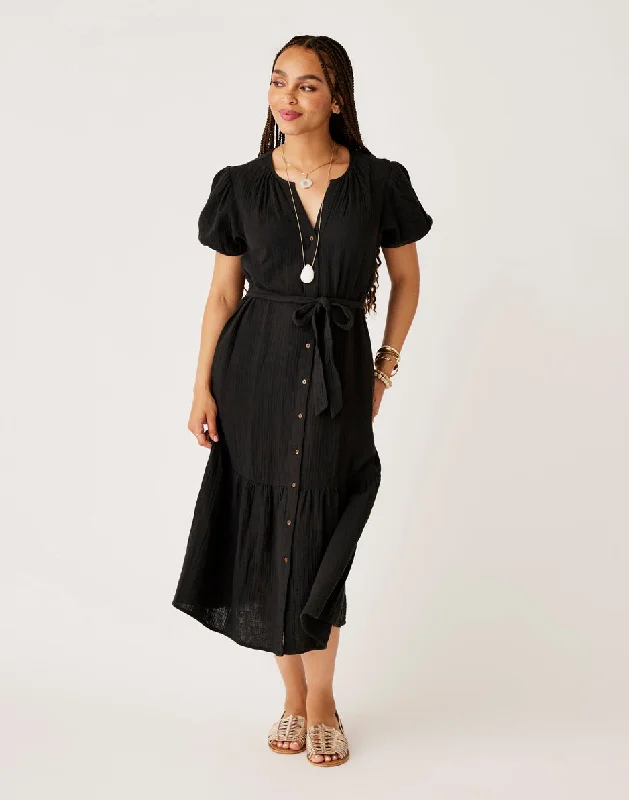 Memphis Gauze Dress: Black