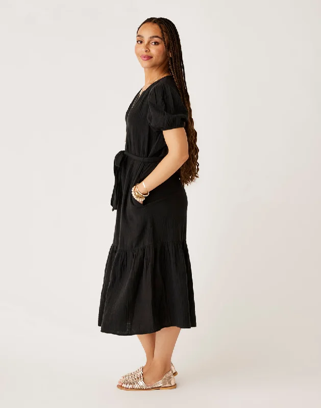 Memphis Gauze Dress: Black