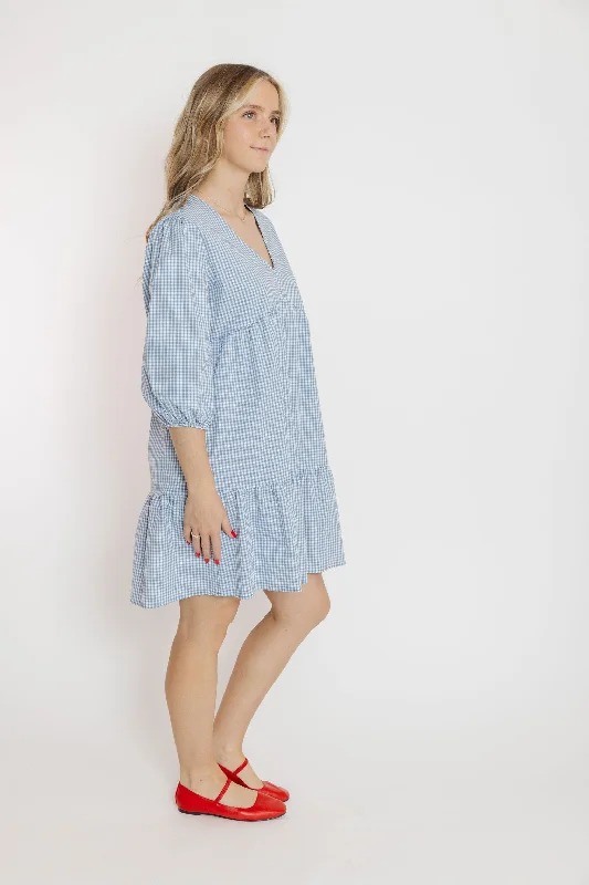 Santa Cruz Dress in Blue/White