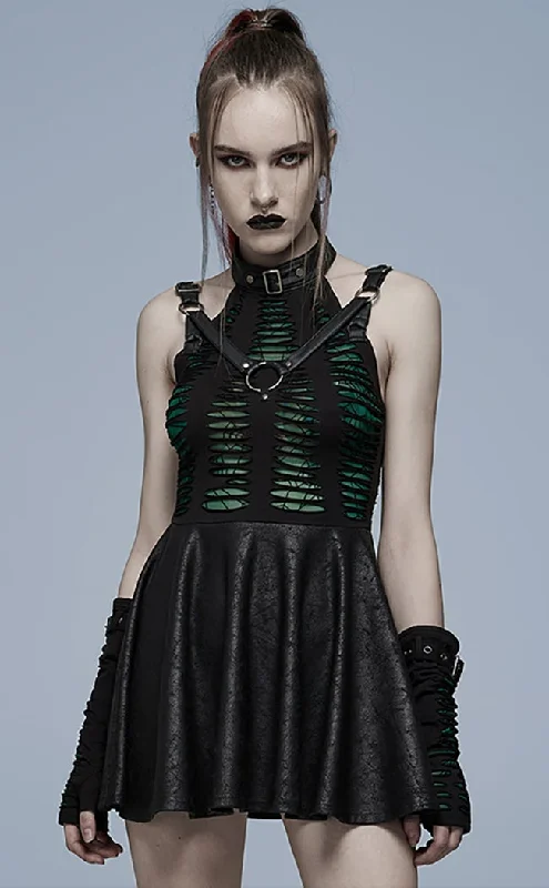 Wicked Weave Harness Dress | Black & Green