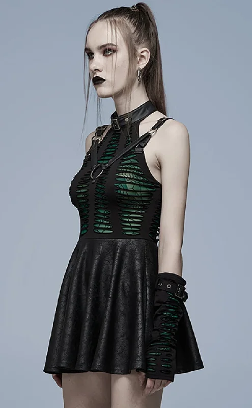 Wicked Weave Harness Dress | Black & Green