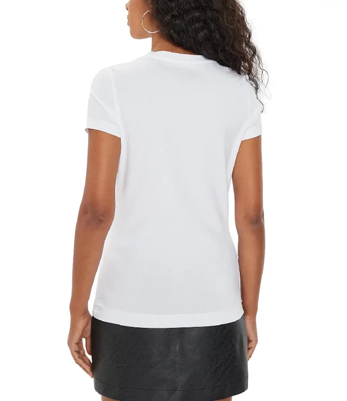 Guess T-shirt Leo Triangle Tee Bianco Donna