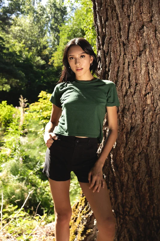 Hunter Green Cropped Lorel Tee