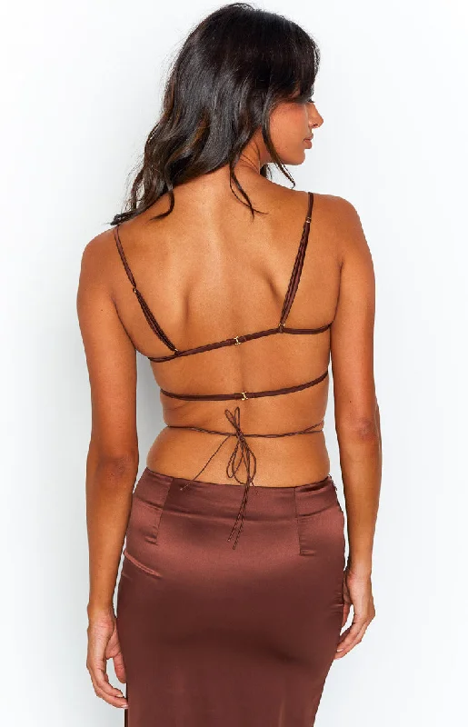 Maffie Brown Crop Top