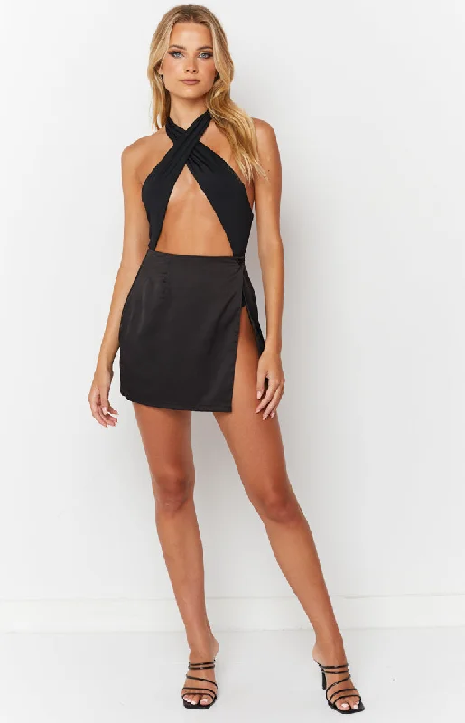 Matilda Black Halter Bodysuit