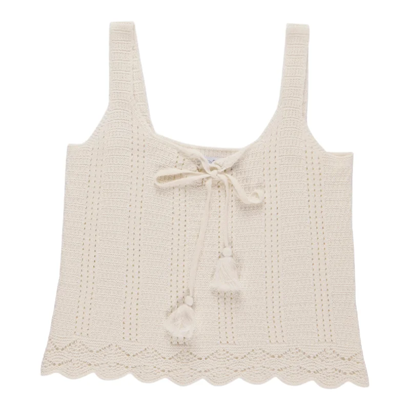 mySTYLE Women's Festival Crochet Sweater Tank Top