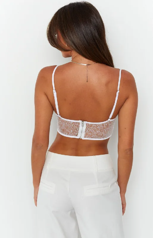 Starman White Sparkle Bralette