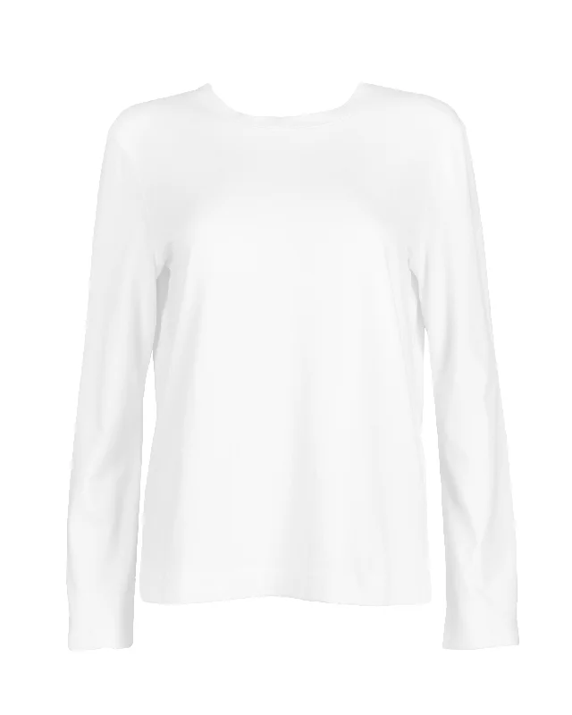 ""The Anna Longsleeve"" - Boyfriend T-shirt (White)