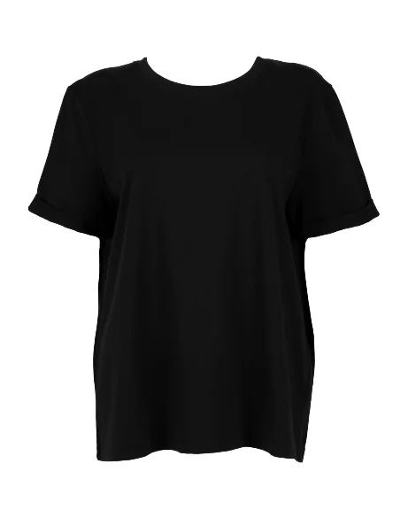 ""The Stefanie""- Boyfriend Cut Out Detail T-shirt (Black)