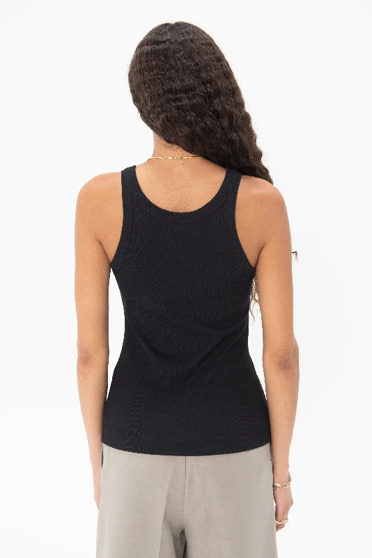 Curved Rib Tank, Black