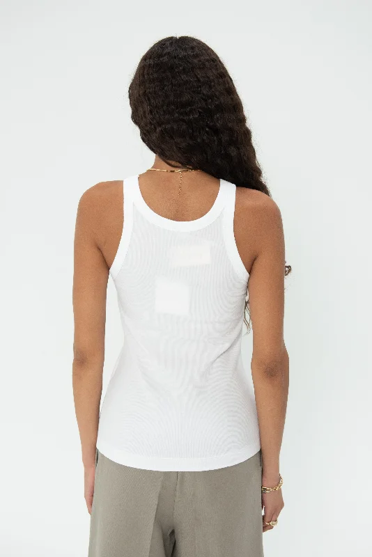 Curved Rib Tank, White