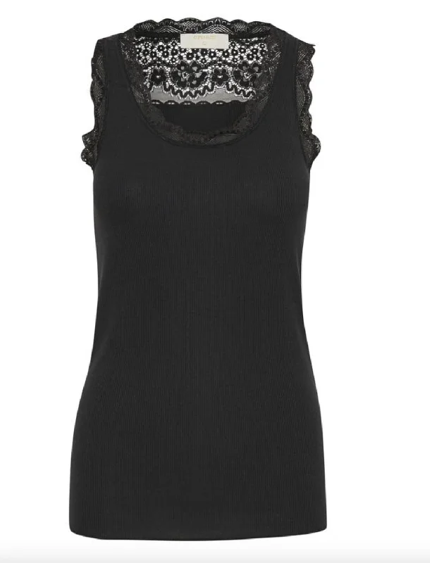 Vanessa Vest Top in Pitch Black