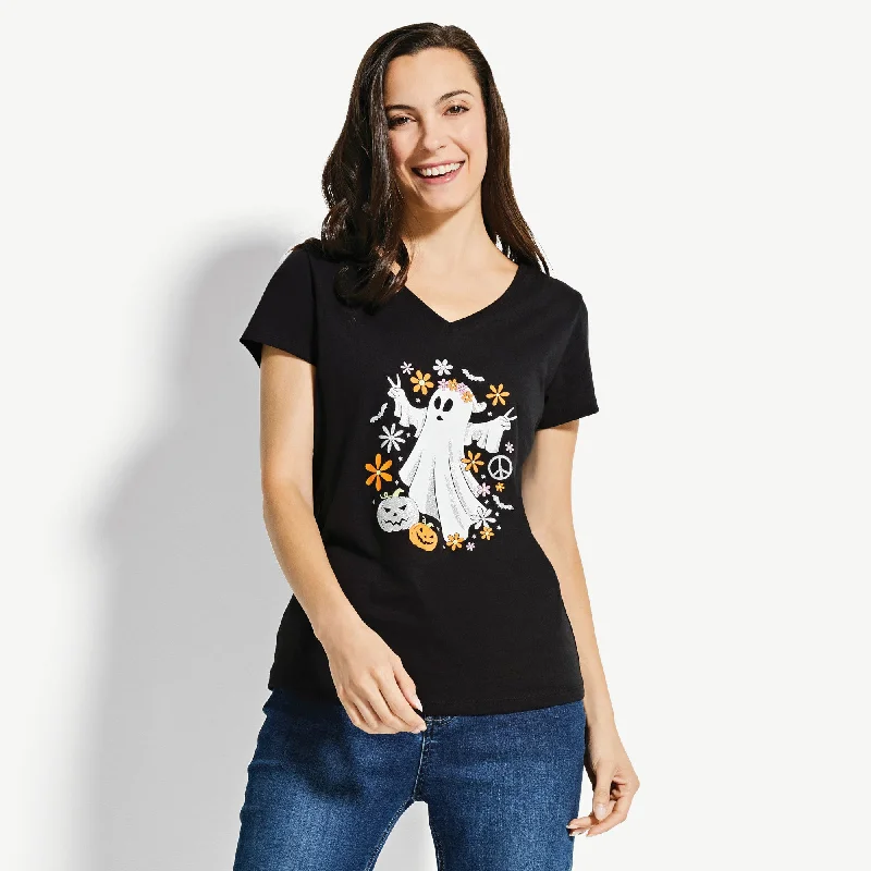 Women's Novelty Printed V-Neck T-Shirt