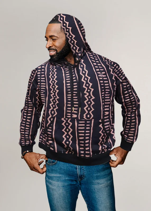 Badu Unisex African Print  Hoodie (Mocha Tribal Lines)