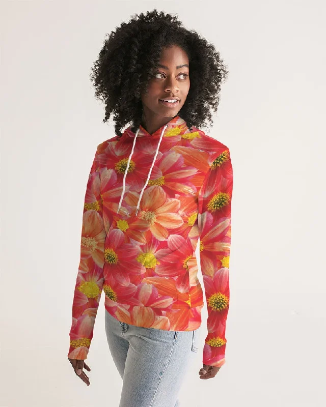 Beautiful blood orange flower design Women's All-Over Print Hoodie