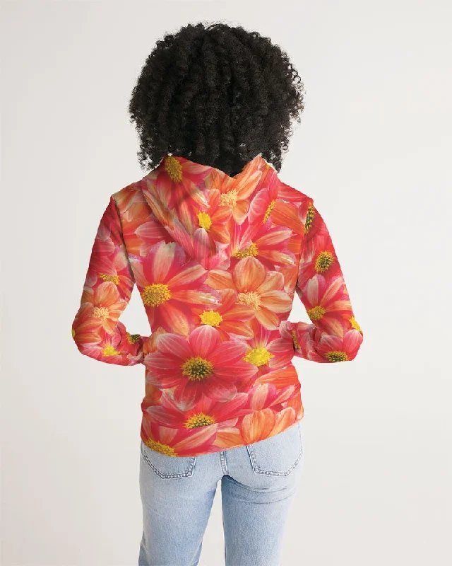 Beautiful blood orange flower design Women's All-Over Print Hoodie