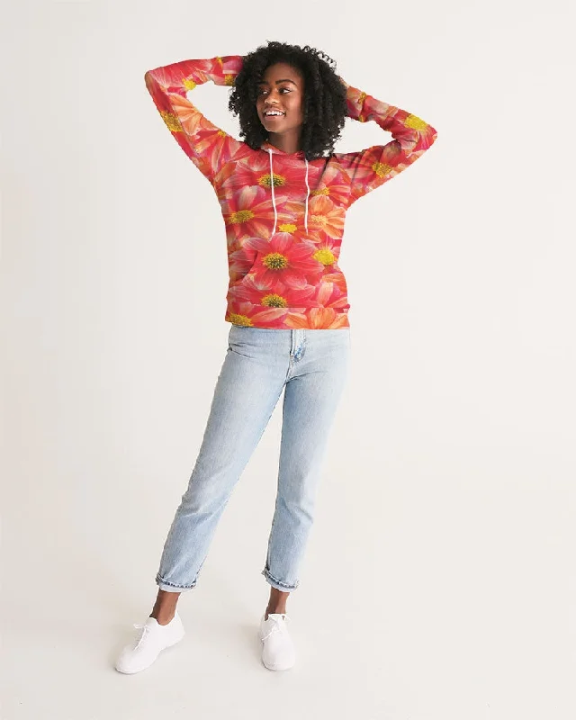 Beautiful blood orange flower design Women's All-Over Print Hoodie