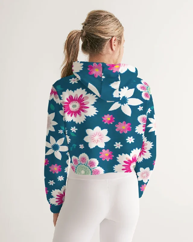 Beautiful floral pattern Women's All-Over Print Cropped Hoodie