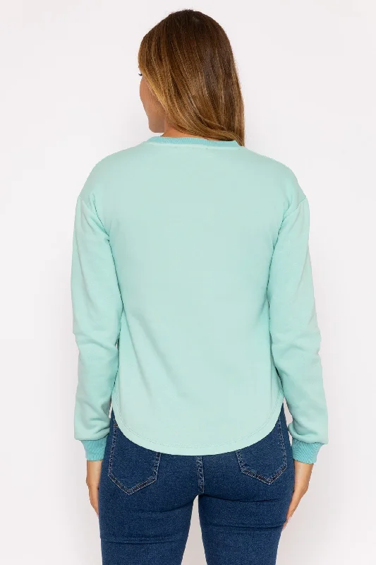 Button Snap Sweatshirt in Green