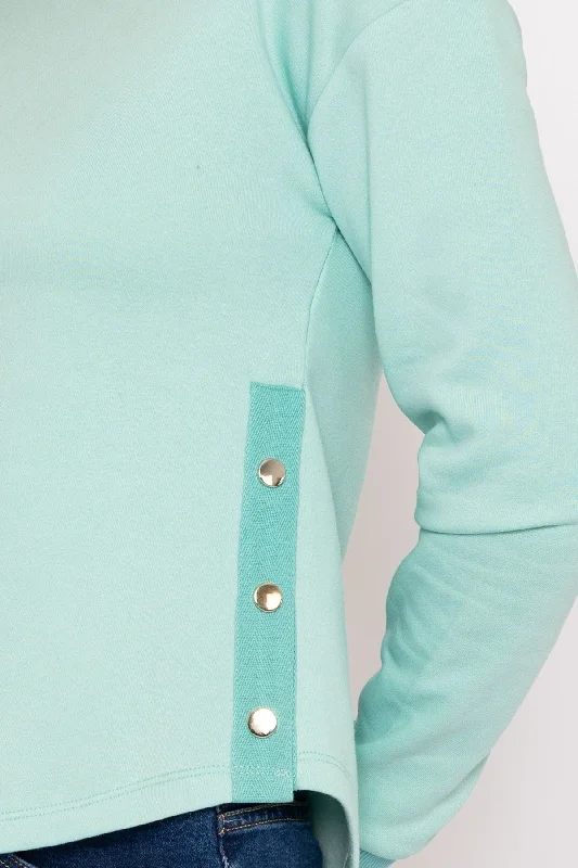 Button Snap Sweatshirt in Green